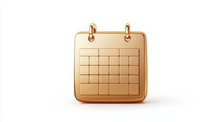 Gold Calendar , Isolated On White Background, Perfect For Event-Themed Designs And Date Promotions . Generative ai