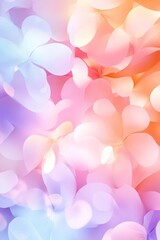 Colorful abstract background with soft, overlapping pastel shapes in hues of purple, pink, blue, and orange.