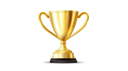 Gold Trophy Cup , Isolated On White Background, Perfect For Award-Themed Designs And Victory Promotions . Generative ai