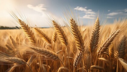 Wall Mural - barley field background, AI generated