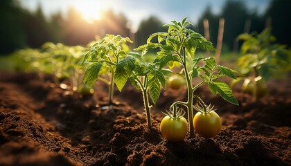 Wall Mural - tomato plants, AI generated