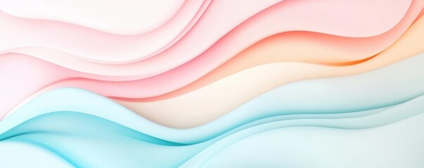 Wall Mural - Modern fluid transitions in soft gradients, abstract illustration, creating smooth flow and stylish depth with copy space