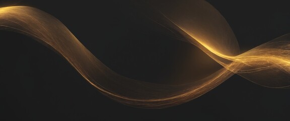 Abstract Black and Gold Wave Background Creating Movement and De