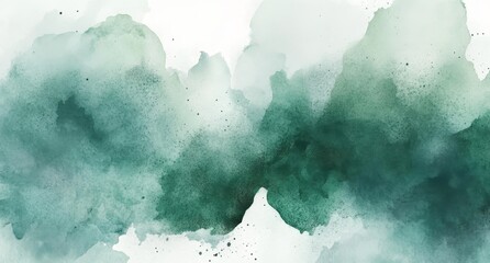 Poster - watercolor background concept with a modern layout and soft green color.