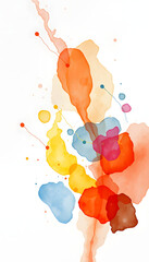 bright Abstract watercolor drawing on a paper image isolated with white highlights, png