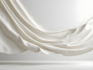 Wall Mural - A detail of soft off-white fabric, with a sense of elegance and simplicity.