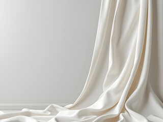 Wall Mural - A detail of soft off-white fabric, with a sense of elegance and simplicity.