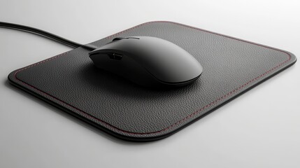 Black mouse pad mockup on a white background with   236 mouse, computer, technology, keyboard, business, pc, internet, laptop, office, equipment, button, black, device, wireless, work, optical, object