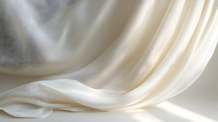 Wall Mural - A detail of soft off-white fabric, with a sense of elegance and simplicity.