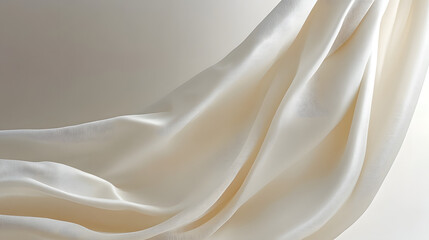 Wall Mural - A detail of soft off-white fabric, with a sense of elegance and simplicity.