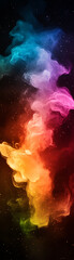 Wall Mural - a colorful, long, rainbow-colored smoke trail in the sky. the smoke is bright and vibrant, creating 