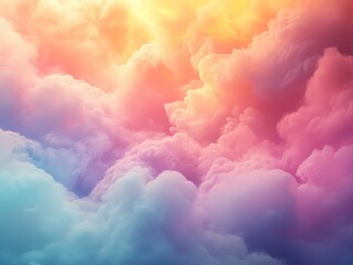 Wall Mural - Create a soft pastel gradient background that tran  409 sky, clouds, cloud, blue, white, nature, sun, cloudscape, air, weather, day, light, heaven, cloudy, cumulus, atmosphere, summer, fluffy, sunligh
