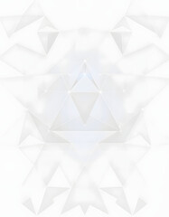 Geometric polygon triangle pattern on white gray background for futuristic digital science concept isolated with white highlights, png