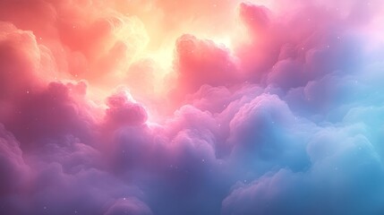 Wall Mural - Create a soft pastel gradient background that tran  428 sky, blue, cloud, clouds, nature, sun, day, white, heaven, cloudscape, weather, air, light, cloudy, summer, beautiful, abstract, clear, sunlight