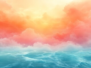 Wall Mural - Create a soft pastel gradient background that tran  490 sky, clouds, sea, water, cloud, sun, nature, sunset, ocean, landscape, cloudscape, heaven, summer, light, day, cloudy, weather, sunrise, abstrac