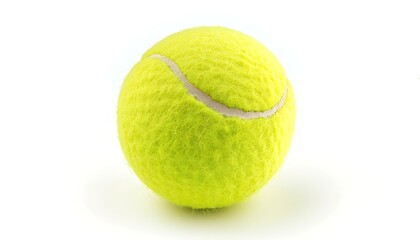 Wall Mural - A close up of a tennis ball isolated on white background