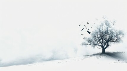 Poster - White backgrounds in digital art create a minimalist aesthetic