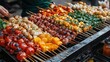 © Dee - Vibrant Street Food Delights: Close-up of Colorful Culinary Display in Urban Setting