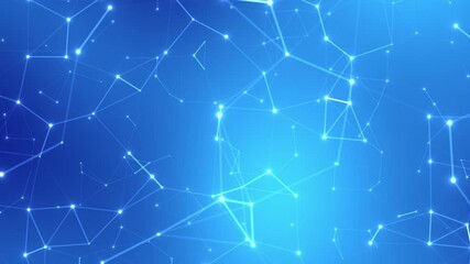 Poster - Light blue bright plexus animation abstract background, consiousness web, network connection