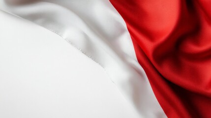 Poster - Close-up of a Red and White Indonesian Flag Fabric for Independence Day 17 August.