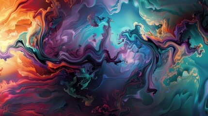 Poster - A digital art piece created by AI, with swirling colors and abstract shapes that evoke a sense of movement and energy