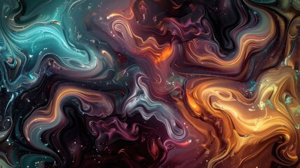 Poster - A digital art piece created by AI, with swirling colors and abstract shapes that evoke a sense of movement and energy