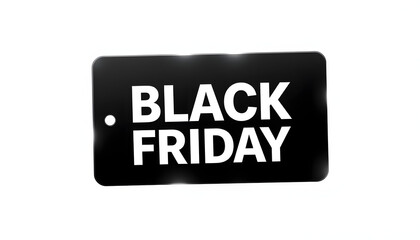 Wall Mural - Black friday sale tag isolated with white highlights, png