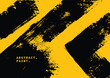 © Graito - Abstract grunge black and yellow paint brush strokes background. Painting texture backdrop. Dirty surface wallpaper. Rough smear template.