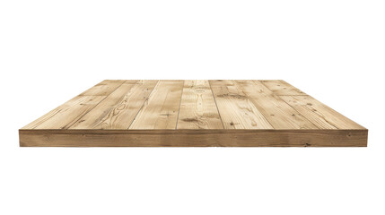 Canvas Print - Natural Wooden Platform Perspective with Textured Wooden Surface in Neutral Light