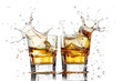 © David Kreuzberg - glass of whiskey splashing drink isolated on white or transparent png