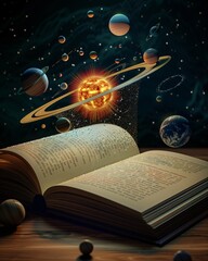 Wall Mural - astronomy concept with book