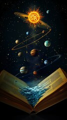 Wall Mural - geography concept with book and galaxy
