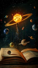 astronomy concept with book