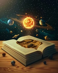 Wall Mural - astronomy concept with book