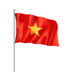 Wall Mural - Vietnamese flag isolated on white