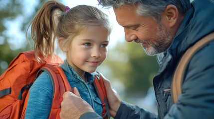 Wall Mural - Father and Daughter Sharing a