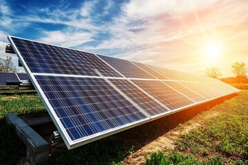 Wall Mural - solar panels harnessing sustainable energy from the sun for ecological preservation
