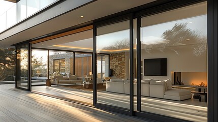 Aufkleber - An innovative solution for aluminum lift-and-slide patio doors. It provides excellent thermal insulation, structural stability and a high level of safety. The door slides smoothly and quietly.