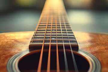 Poster - A set of guitar strings, isolated on a pastel cream background, representing the foundation of sound in string instruments,