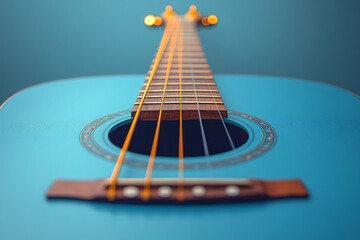 Poster - A capo, isolated on a pastel blue background, symbolizing the versatility and creativity in guitar playing,