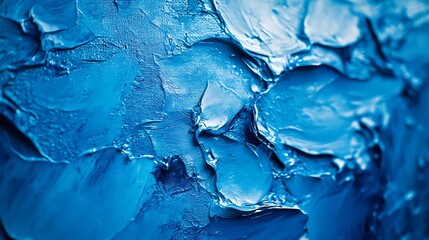 Aufkleber - Blue background with oil paint Beautiful close up brushstrokesDetail of artistic abstract oil painted background : Generative AI