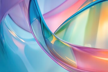 Poster - Colorful abstract swirl with glass-like quality and soft hues