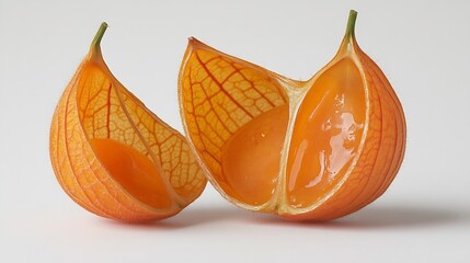 Wall Mural - Cape gooseberry physalis with cut in half isolated on white background : Generative AI