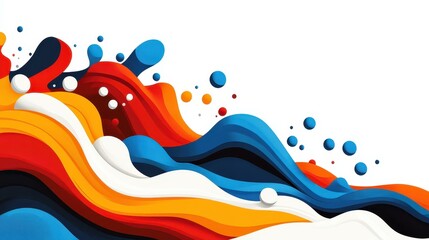 Poster - A lively wave design that blends bold colors and modern style, perfect for adding a fun, cartoonish flair to any space.