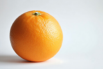 A fresh, ripe orange placed on a light background.