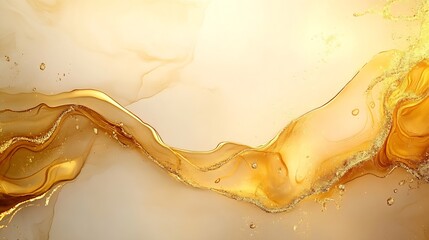 Leinwandbilder - Abstract gold alcohol ink background hand painted liquid ink gold splashes effect : Generative AI