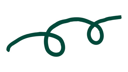 Green curly line png sticker, transparent background