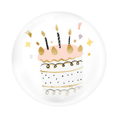 Sticker - Birthday cake png   sticker, bubble design transparent background