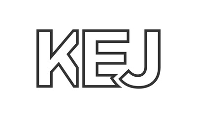 Poster - KEJ logo design template with strong and modern bold text. Initial based vector logotype featuring simple and minimal typography. Trendy company identity.