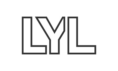 Poster - LYL logo design template with strong and modern bold text. Initial based vector logotype featuring simple and minimal typography. Trendy company identity.